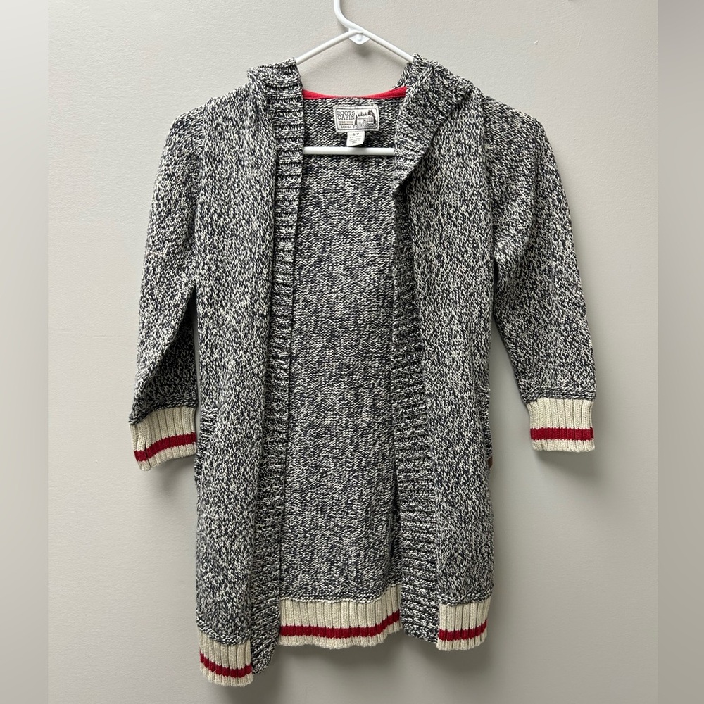 Roots Cabin Cardigan Salt &‎ Pepper Hooded